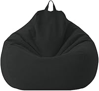 Vista 12 de SXBCyan Funda para puf, funda grande de lino y algodón para sillas, fundas de sofá para sillas, puff relax (color azul rey, tamaño: M - 27.6 in)