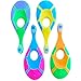Baby Toothbrush 12 months and up - Toddler Toothbrush - Soft Bristles - Child Sized Brush Heads - infant toothbrush - Kids Tooth Brush - Easy Storage - Unisex Girl & Boy Set (4-Pack, Multi-Color)