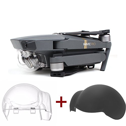 Flycoo Confezione da 2: Densità Neutra Filtro Clear Gimbal cap + Cover in Silicone AntiGraffio per DJI Mavic PRO Gimbal Camera Lens Protection Accessories (Clear + Coperchio in Silicone)