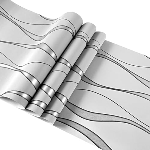 Papel pintado elegante, rayas de papel tapiz para despegar y pegar,Papel de contacto con textura moderna a rayas - Rollo de papel tapiz de pared de rayas verticales extraíbles, papel tapiz de rayu