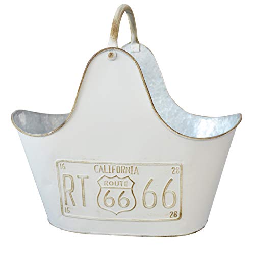 Hogar y Mas Revistero Decorativo de Metal Blanco Opal, para Interior/Exterior. Diseño...