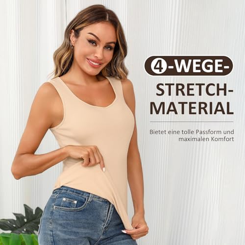 Totatuit Canottiera termica da donna, senza maniche, biancheria intima basic in pile, senza maniche, top base per l'inverno, arancione, L