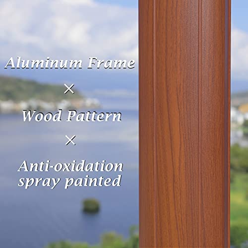 Purple Leaf 9' X 12' Double Top Deluxe Wood Pattern Rectangle Patio Umbrella Offset Hanging Umbrella Outdoor Market Umbrella Garden Umbrella, Brick Red #TOP7