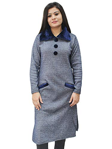 Image of Matelco Women's Wool Straight Kurti for Winters (Ad04Caz45 Black Parent).