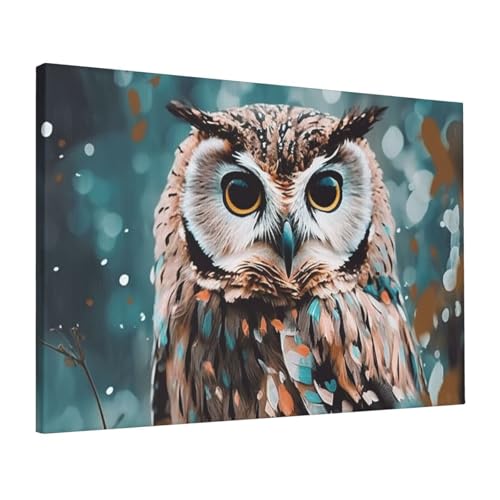 Impression HD hibou mignon sur toile premium décoration murale LPSRTWE