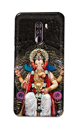 Image of PRINTFIDAA Lord Ganesh Bappa Moriya Printed Designer Hard Back Case Cover for Xiaomi Poco F1, Xiaomi Pocophone F1 -(SS) MVN1010