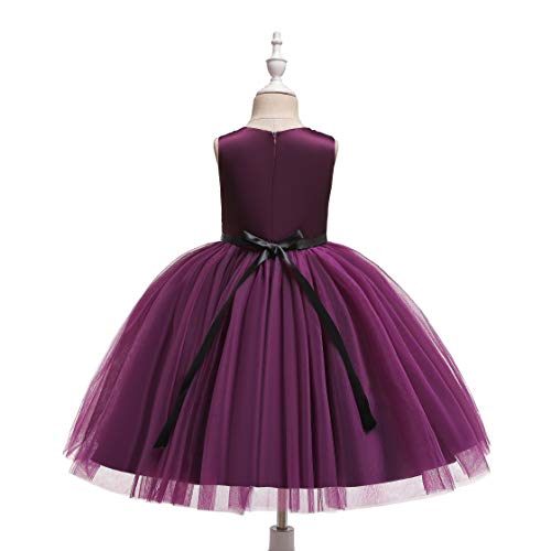 Glamulice Vintage Flower Girl Dress 3D Floral Tulle Pageant Dresses Kids Wedding Bridesmaid Formal Holiday Party Gown2