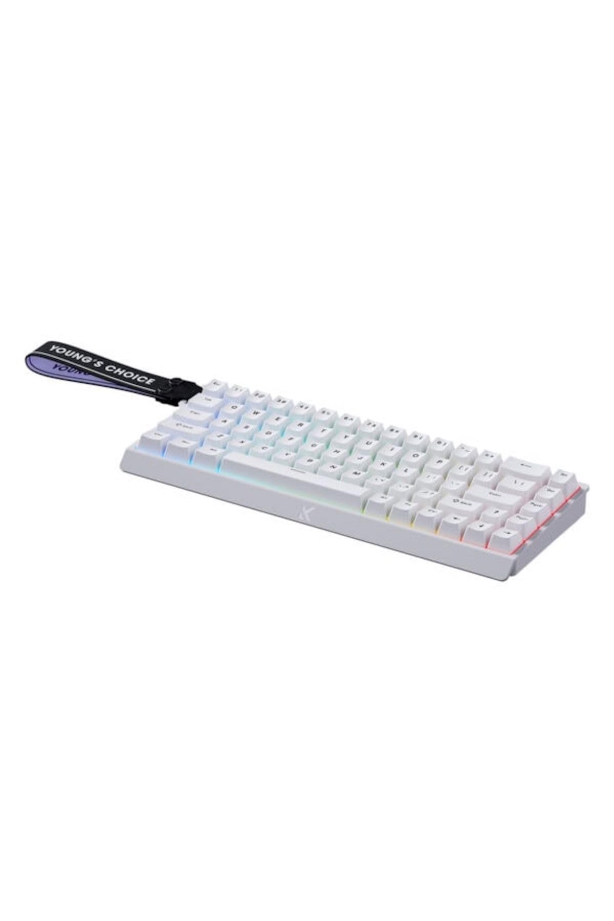 MCHOSE Ace68 E-sport White 65% HE Ice Blue przełącznik magnetyczny RGB Hotswap mechaniczna klawiatura do gier