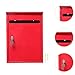 Generic Wall Mount Locking Mailbox Suggestion Collection Box Storage Box Anti Ruse Office Business Outdoor with Keys Metal Postbox, Red
