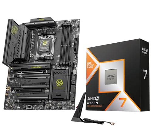 Micro Center AMD Ryzen 7 9800X3D CPU Processor with MSI MAG X870E Tomahawk WiFi ATX Motherboard (DDR5, PCIe 5.0, M.2 Gen5, Wi-Fi 7, 5G LAN)