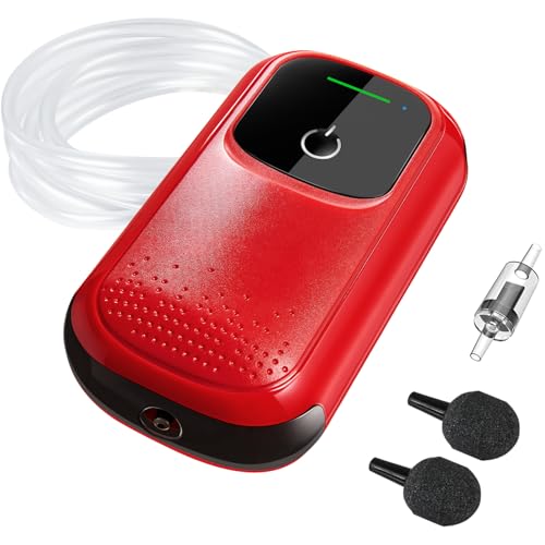 KEDSUM Aquarium Air Pump, USB Rechargeable Fish Aerator Pump with Accessories for 0-60 Gallons, Portable Fish Tank Bubbler, Used for Outdoor-Fishing, Power Outages and Emergency