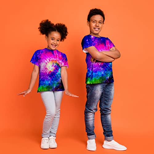 Image of Kids Tie Dye Shirt 6-18 Years Children Hippies Senior Tie-Dye Tee Tshirt for Boys' Girls'