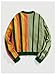 BEAUDRM Men's Striped Cardigan Letter Graphic Button Down Preppy Sweaters V Neck Color Block Loose Knit Tops with Pockets Multicolor X-Large