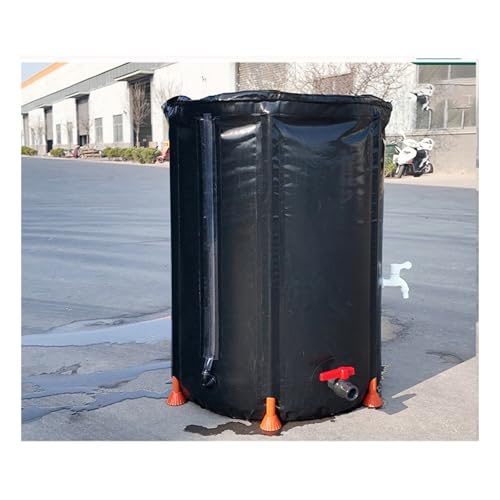Depósito de recolección de agua de lluvia de 500 l, portátil, flexible, para varios escenarios, ideal para uso en exteriores y jardín (negro)
