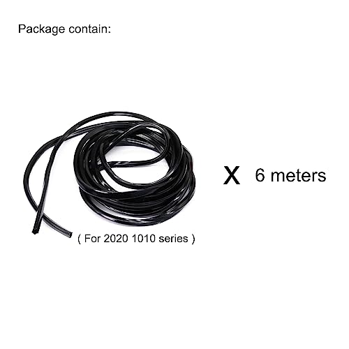 Image of 6 Meter 1010 2020 Aluminum Extrusion T Slot Cover Seal Dust Strip Bracket Insert Channel Filler for 6mm 80 20 10 Series 2040 1 inch V Slot Extruded Aluminum Rail Profile Accessories Hardware Black