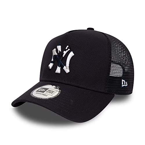 New Era New York Yankees Fan Kappe MLB Dunkelblau gebogener Schirm verstellbar Trucker - One-Size