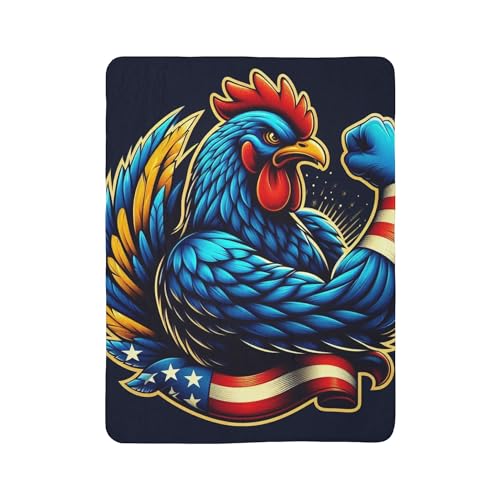 Cozy Fleece Sherpa Blanket - Fighting Blue Hen Symbol of Delaware