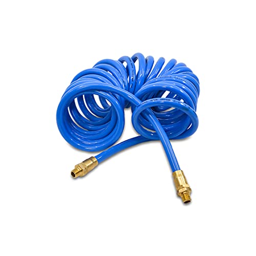 BluBird PUR3815 3/8 x 15' Premium PU Recoil Air Hose 150 PSI, Blue