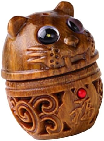 NUOBESTY Key Chain Accessories Keychain Locket Charms Feng Shui Rabbit Figurine Wooden Glass Diffuser Pendant