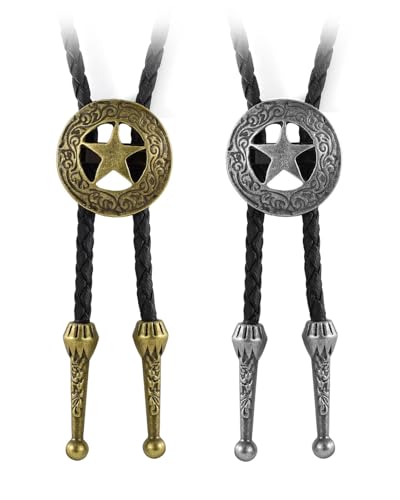 Cowboy Bolo Tie for Men Western Bolo Necklace for Women Handmade Men's Bolo Ties Accessories Rodeo Christmas Gifts