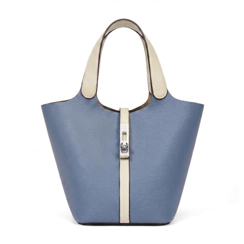 Image of Tote Bag for Women Vegan Leather Bucket Purse for Women Top Handle Handbag Shoulder Bag with Detachable Small Purse