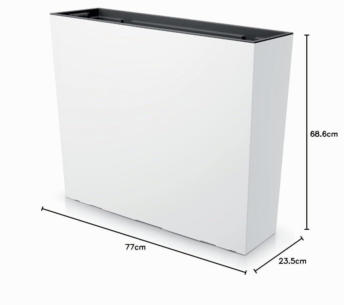 Prosperplast Macetero Jardinera con Maceta para Plantas Macetero con Tiesto para Plantas Urbi Case Torre DUC800T (Blanco)
