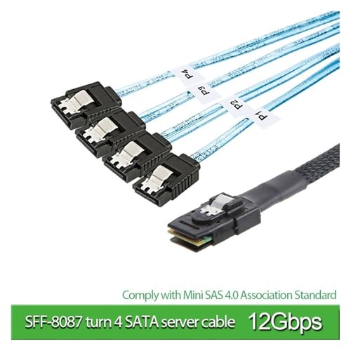 Cable SATA SFF-8087 a 4 SATA 0.5 m 12 Gbps miniatura 3