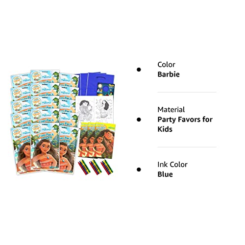 Bendon Publishing Set Of 15 Kids Play Packs Bundle ~ Fun Party Favors Coloring Book Crayons, Stickers, Door Hanger, Loot Bags (Moana) #TOP2