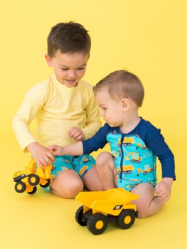 Image of RUGGEDBUTTS Baby /Toddler Boy Swimsuit, One Piece Zipper Rash Guard Sunsuit with UPF 50+ Sun Protection