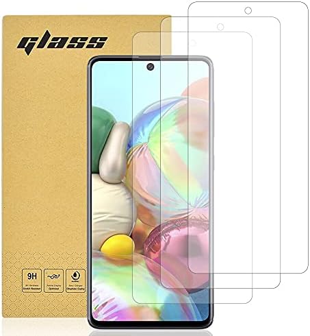 Totill Tempered Glass for Samsung Galaxy A71 Screen Protector, [3 Pack] [Easy install] [Case Friendly] [Crystal Clarity] Comfortable Round Edge, Shockproof Scratchproof oilproof Screen Protectors