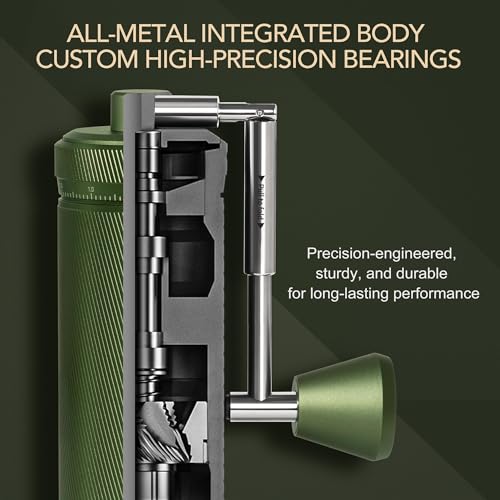 Image of TIMEMORE S3 Manual Coffee Grinder with External Adjustment and Stainless Steel Patented Burr,Hand Coffee Grinder High Presicion Premium Expresso Coffee Grinder Chestnut S3 - Green