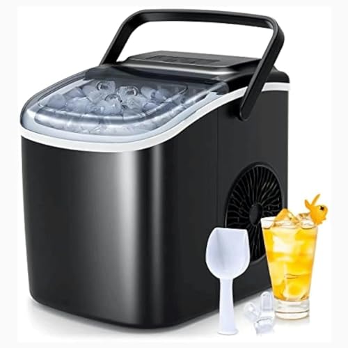 NWKHRSO Portable Countertop Ice Maker 9 Ice Cubes in 6 Minutes 26 lbs Daily Output Office Bar Party