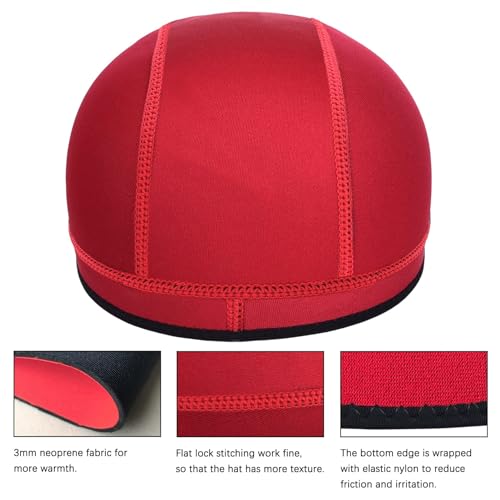 Image of 2mm Neoprene Dive Hood Thermal Mens Wetsuit Cap for Surf Snorkel | Long Short Hair Keep Warm Clean Wet Suit Beanie, Adult Youth Scuba Swim Cap for Beach Kayak Canoeing Scuba Cold Ocean Lake