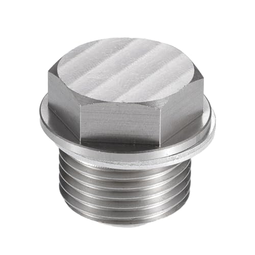 Bouchon de vidange magnétique M18 x 1,5 Motoforti en acier inoxydable argenté durable