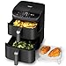 Produktbild COSORI Airfryer, Heißluftfritteuse 2 Kammern, 10,8 L Heissluftfritteuse, Innovative Mehrfach-Luftgeschwindigkeit, Spart 41 Prozent Platz, Inklusive Rezeptbuch und Edelstahl-Rost, Silbergrau