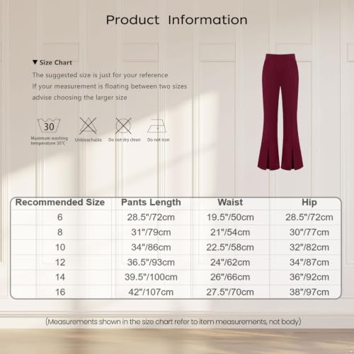 Pantalones de niñas elegantes corte recto con división sofisticada en tobillo 7