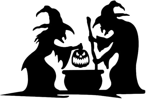 Decoración de silueta de bruja de Halloween para exteriores, 2 brujas negras grandes con caldero, silueta aterradora, reflectantes, impermeables, de disponible en Yaxa Peru