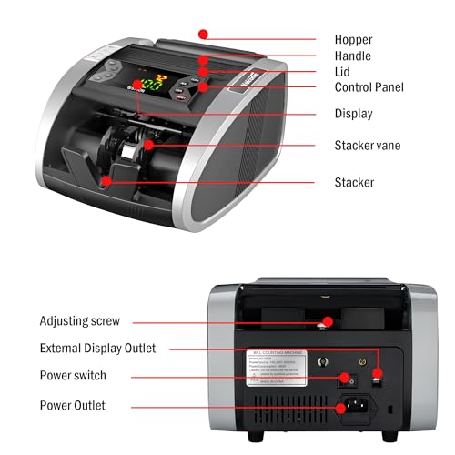 Money Counter with UV, MG, IR Counterfeit Detection, Bill Counter with External Display, 1200/min by Syson - Image 2