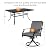 Grand patio 7-Piece Patio Dining Set for 6, E-Coated Outdoor Dining Set Swivel Patio Dining Chairs with Olefin Cushions & 1 Black Rectangular Faux Woodgrain Dining Table with 1.5”Market Umbrella Hole