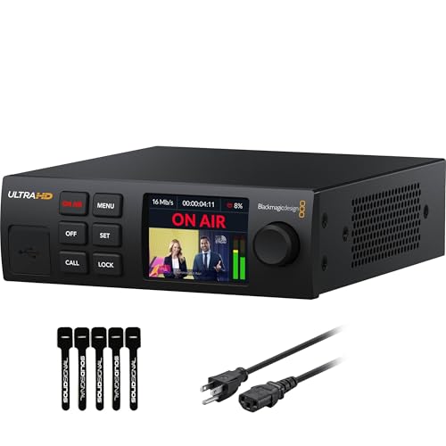 Blackmagic Design Streaming Encoder 4K – 4K Ultra HD Live Streaming via SRT & RTMP, SDI Input, Ethernet + Mobile, Includes 6ft Power Cord (BDLKWEB/D/SED4K)