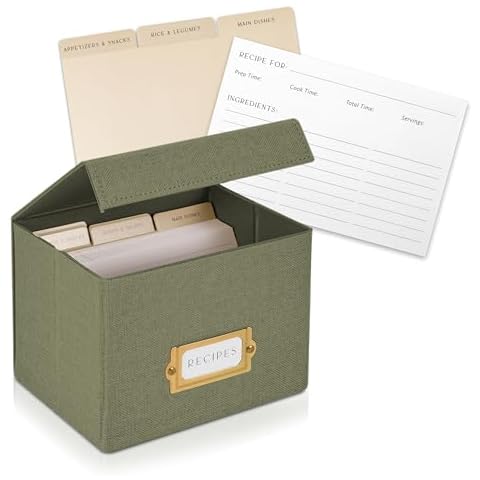 ZICOTO Linen Recipe Box Set Cover