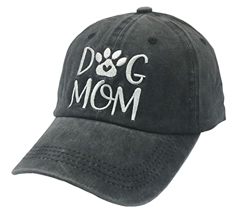 Lokidve Dog Mom Embroidered Baseball Cap Washed Cotton Denim Hat For Women #TOP6