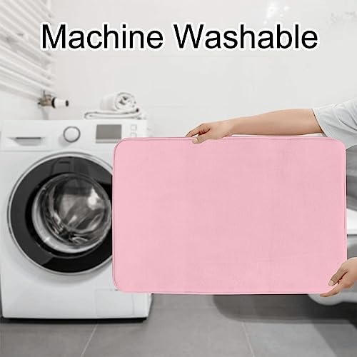 Alfombras de baño en forma de U color rosa para una ducha cómoda y cálida 7