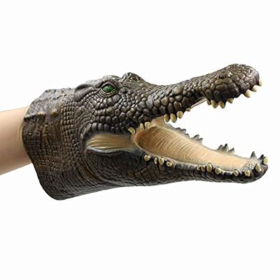 Yolococa Alligator Puppet Crocodile Head Puppets Realistic Soft Latex Rubber Animal Glove Hand Puppet for Kids
