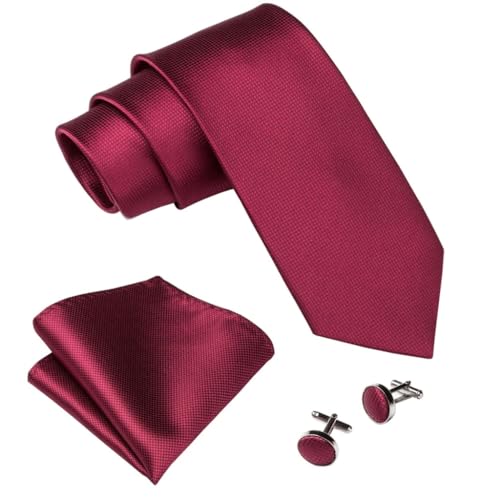 Set de corbata con pasador, pañuelo y gemelos de seda