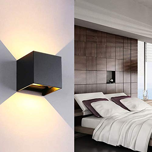 Wrasse Led Outdoor Wall Porch Lights 12W Wall Sconces 3000K Black Mounted Lighting,Up Down Modern Exterior Light Fixture For Outdoor Patio Decor Villas Hotel 2Pcs (Matte Black 3000K) #TOP1