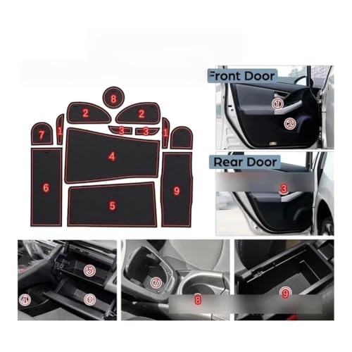 Alfombrilla para Prius 30 protector de goma antideslizante viaje 5