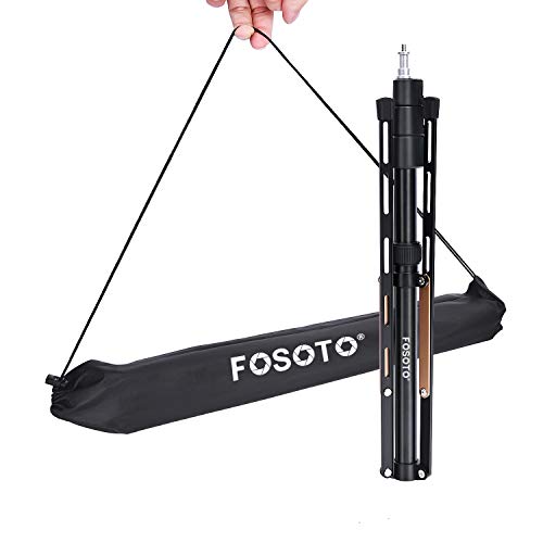 FOSOTO 75"/191CM Trípode Soporte de Luz Led Iluminación Fotográfica Ligero y Plegable con blosa de Transporte, para Aro de Luz Altavoz Parasol Softbox Proyector Reflector Estudio Fotográfico ect - imagen 7