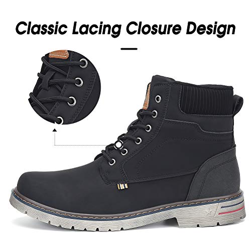 Mishansha Men's Hiking Boots Artificial Leather Water Resistant Non Slip Outdoor Women's Trekking Shoes Black 5.5 Women/4 Men3