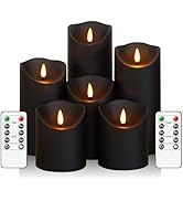 Fo32won Flameless Pillar Candles Set Of 5 - Amber LED With Remote & Timer, 3D Flickering Flame Effect